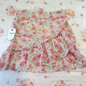 Pink floral skirt